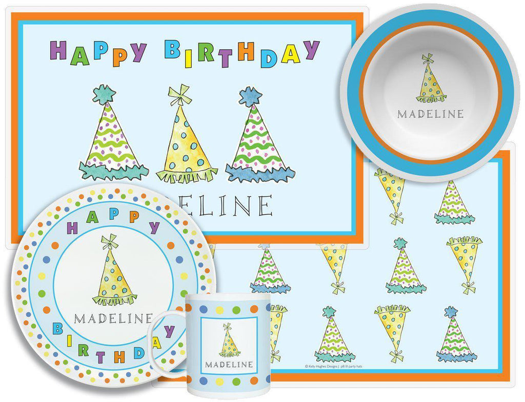 Party Hats Kids Dinnerware - Kelly Hughes Designs