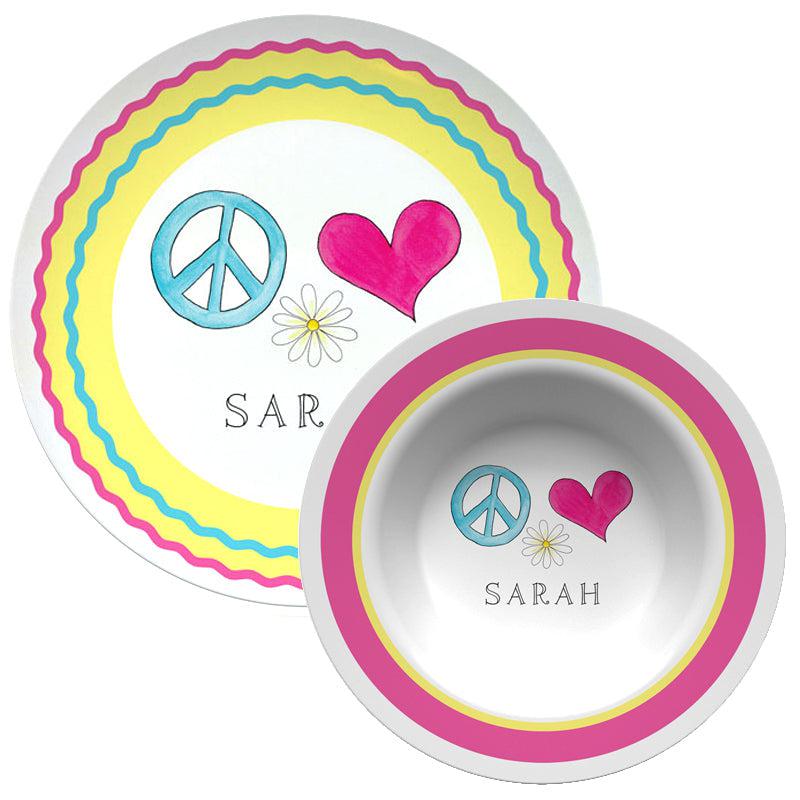 Peace Love Eat Kids Dinnerware - Kelly Hughes Designs