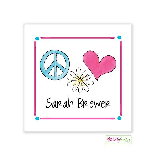 Peace & Love Kids Calling Card - Kelly Hughes Designs
