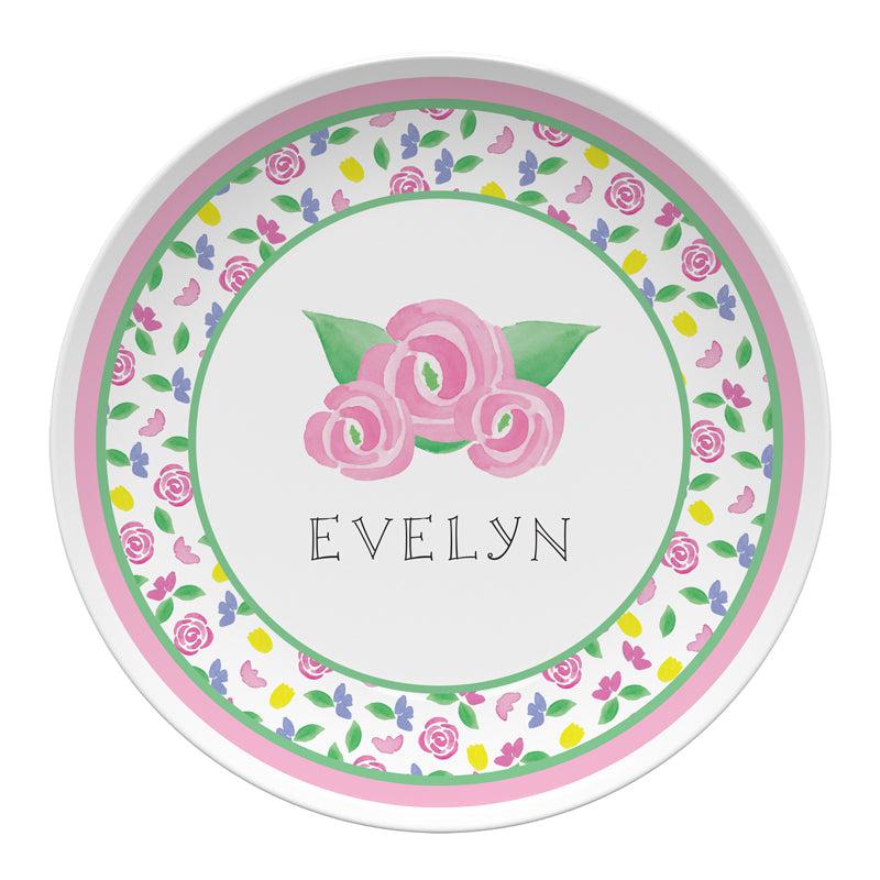 Pink Blooms Kids Dinnerware - Kelly Hughes Designs