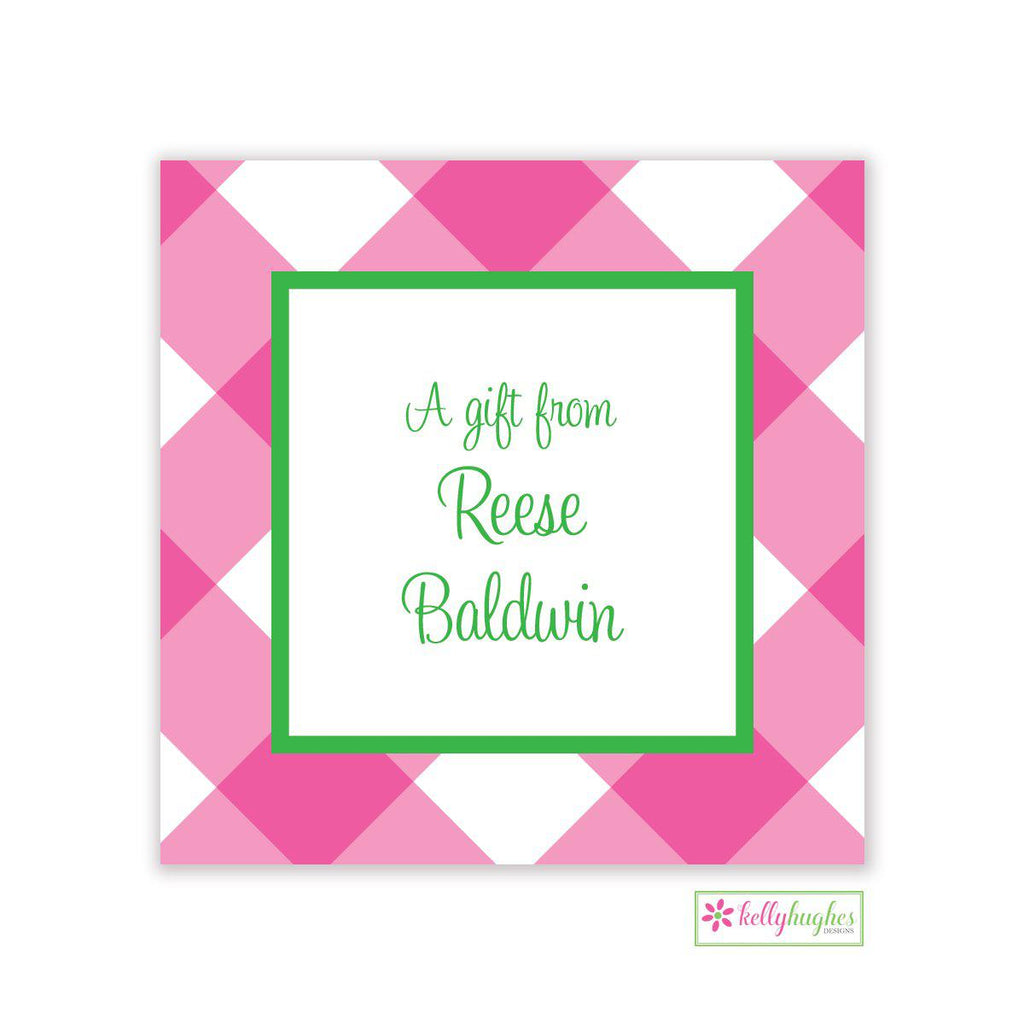 Pink Check Enclosure Card - Kelly Hughes Designs
