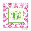 Pink Damask Gift Stickers - Kelly Hughes Designs