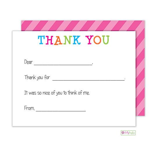 Pink fill-in thank you - Kelly Hughes Designs