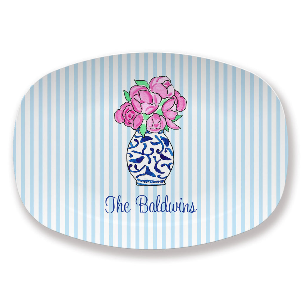 Pink Peonies Platter