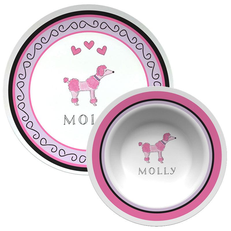 Poodle in Paris Kids Dinnerware - Kelly Hughes Designs