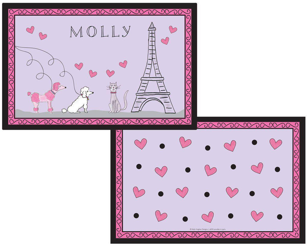 Poodle in Paris Kids Dinnerware - Kelly Hughes Designs