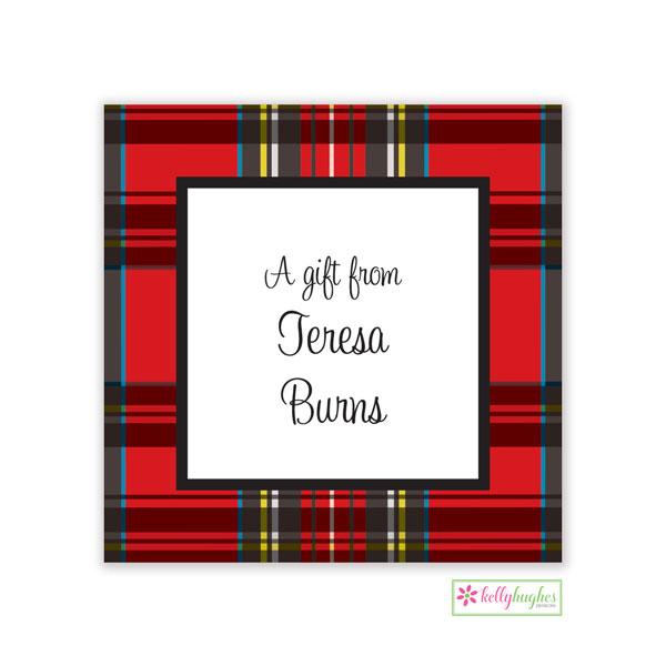 Red Plaid Enclosure Card - Kelly Hughes Designs