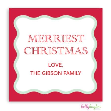 Red Scallop gift sticker
