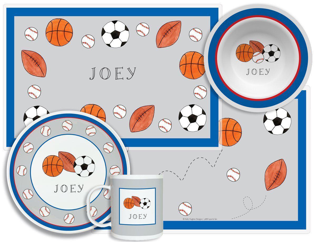 Sports Fan Kids Dinnerware - Kelly Hughes Designs