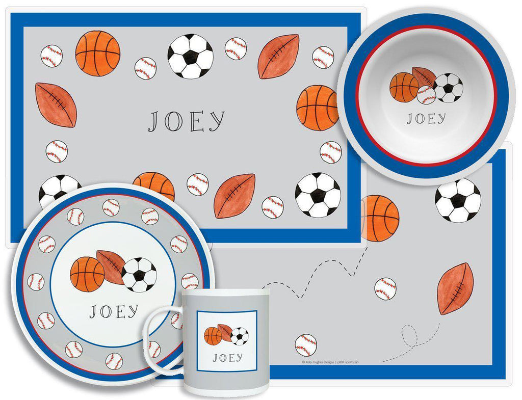 Sports Fan Kids Dinnerware - Kelly Hughes Designs