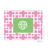 Squared Pink Monogrammed Folded Note Cards - Kelly Hughes Designs