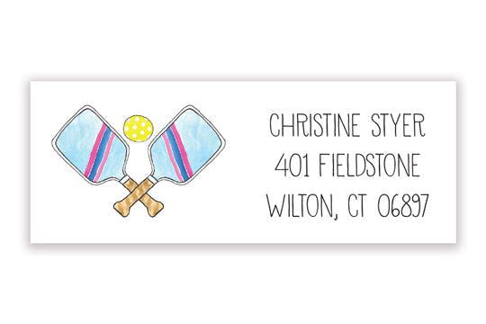 Stripe Pickleball address label - Kelly Hughes Designs