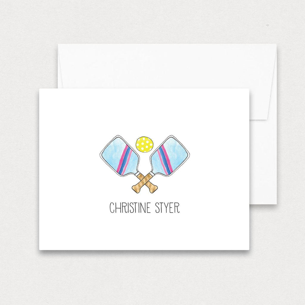 Stripe Pickleball Folded Note Cards - Kelly Hughes Designs