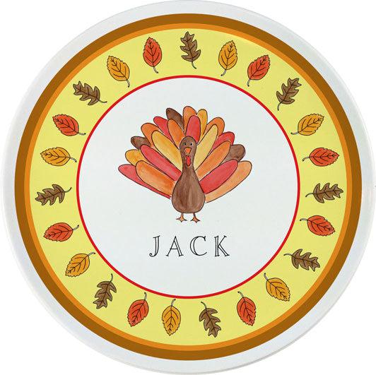 Tom Turkey Kids Plate - Kelly Hughes Designs
