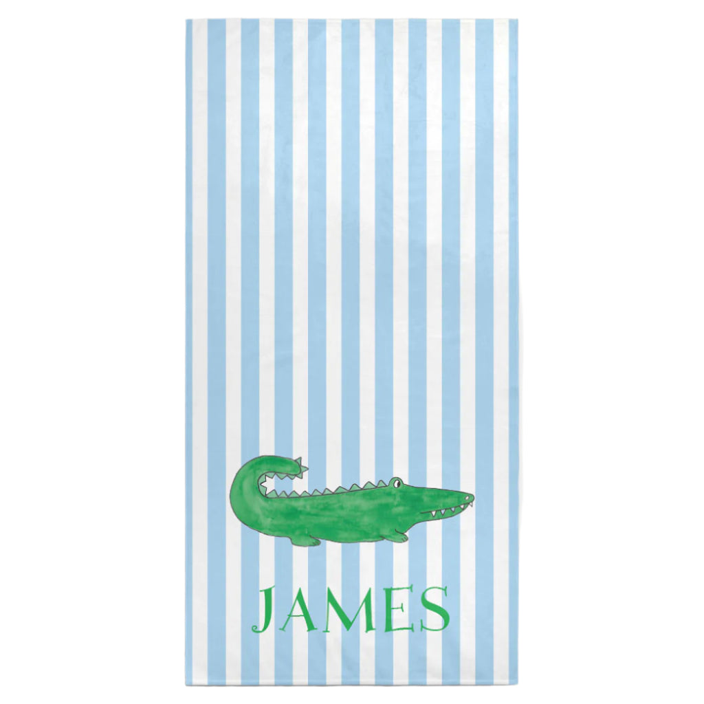 Green Gator beach towel