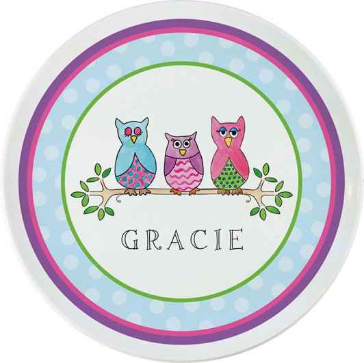 What a Hoot Kids Plate - Kelly Hughes Designs