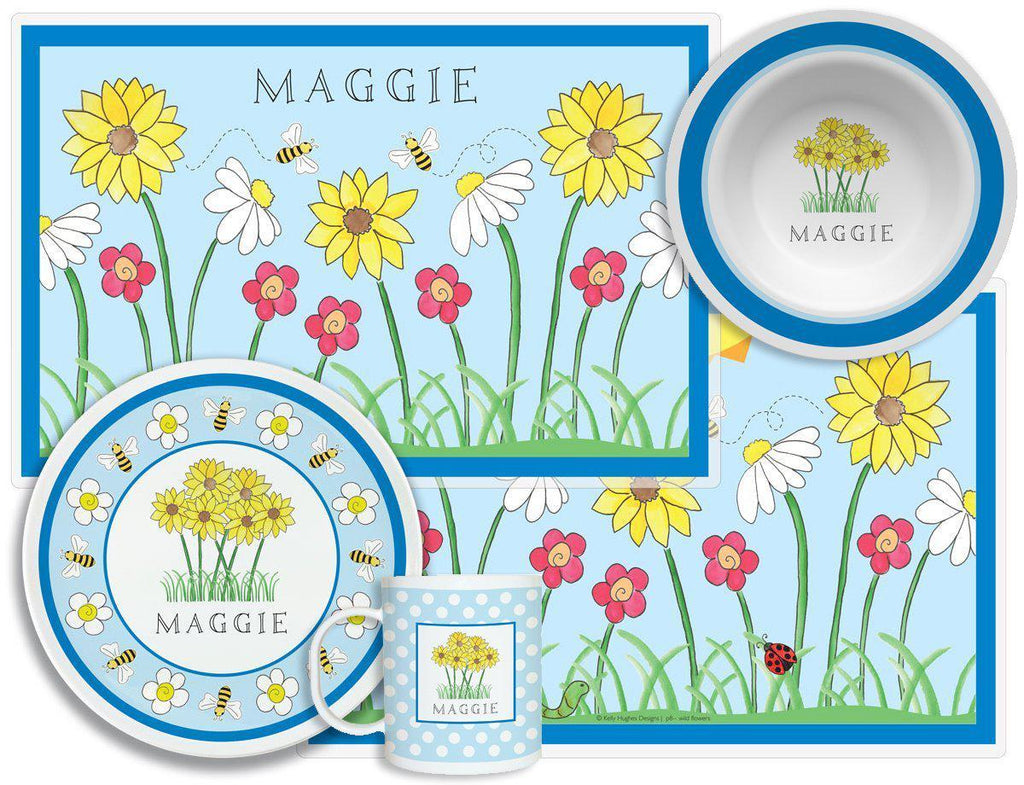 Wildflowers Kids Dinnerware - Kelly Hughes Designs