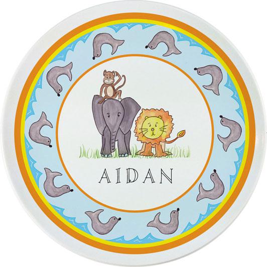 Zoo Friends Kids Plate - Kelly Hughes Designs