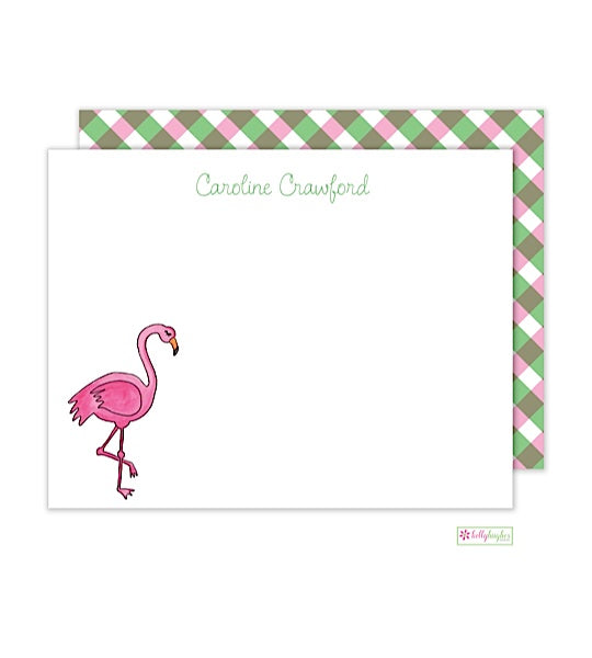 Fancy Flamingo Flat Note Cards